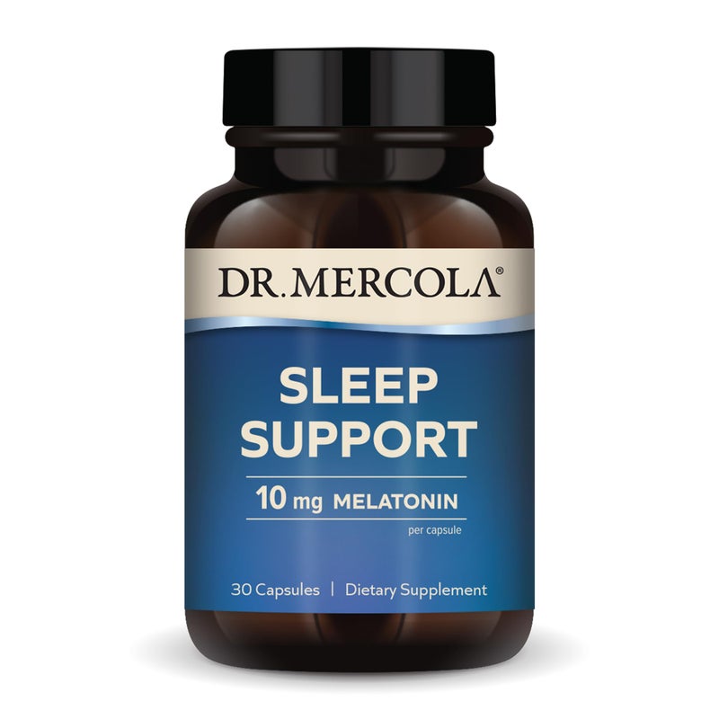 Dr. Mercola Sleep Support with Melatonin, 10 mg Melatonin Per Serving, 30 Servings (30 Capsules), Dietary Supplement, Supports Healthy Sleep and Mental Focus, Non-GMO - Image 1